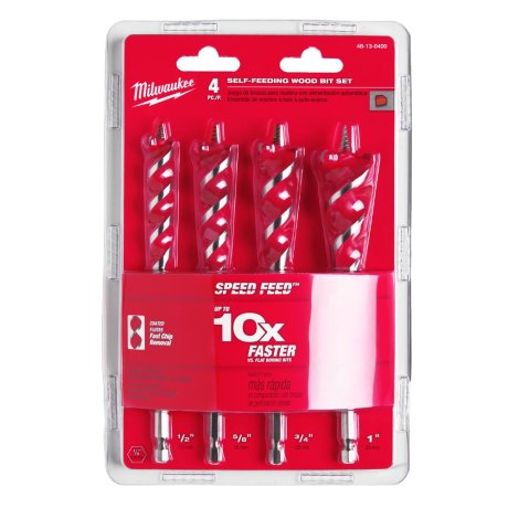 Coffret 4 forets à bois Speed Feed 13 à 25 mm - MILWAUKEE