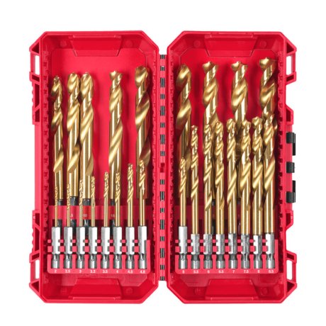 Coffret 25 forets métal HSS-G Tin Red Hex 1/4" - MILWAUKEE