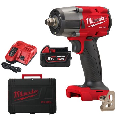 Boulonneuse à chocs 1/2" M18 Fuel™ O'Ring avec 2 batteries 5 Ah + chargeur + HD Box - MILWAUKEE