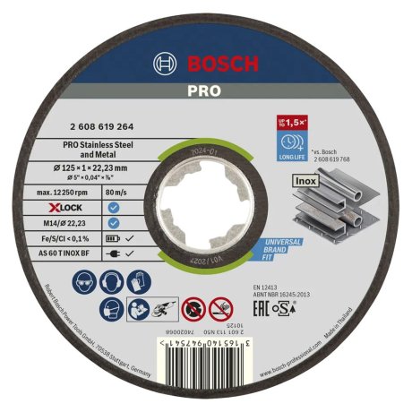 Disque à tronçonner X-Lock Ø125 x 1 x 22,23 mm, 1 pièce - BOSCH