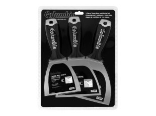 Pack de 3 couteaux à enduire inox, manche soft grip 10/12,5/15 cm - COLUMBIA