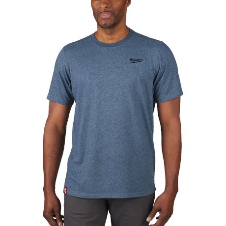T-shirt bleu à manche courtes, taille M - MILWAUKEE