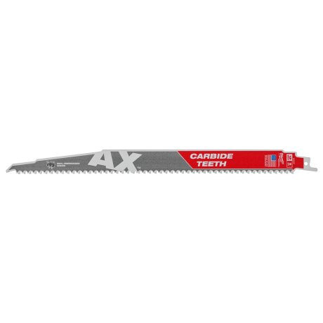 1 lame scie sabre de démolition AX™ carbure pour bois 300 mm x 5 TPI - MILWAUKEE