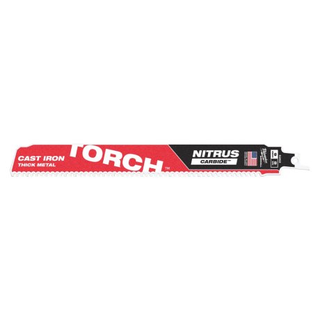 1 lame scie sabre Torch Nitrus Carbide™ pour métal 230 mm x 8 TPI - MILWAUKEE