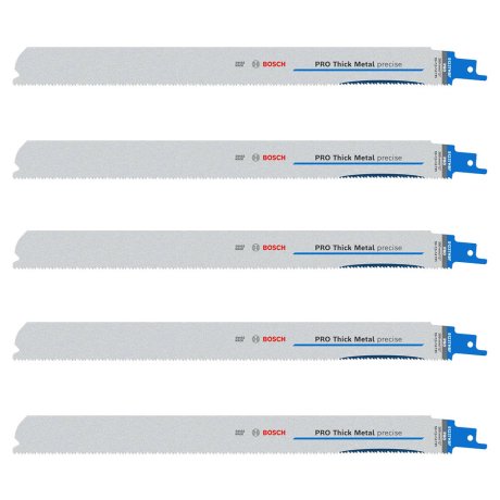 Lot de 5 lames de scie sabre 300 mm Pro précision métal S1237HBF - BOSCH
