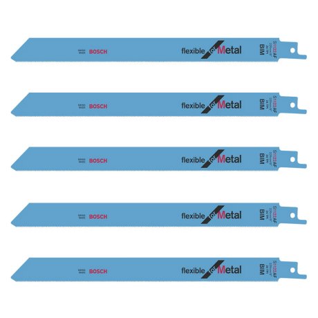 Pack 5 lames de scie sabre S 1122 AF Flexible for Metal 225 x 19 x 0,9 mm - BOSCH