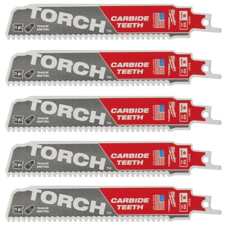 5-lames-de-scie-sabre-The-Torch-carbure-pour-metal-150-mm-x-8-TPI-MILWAUKEE
