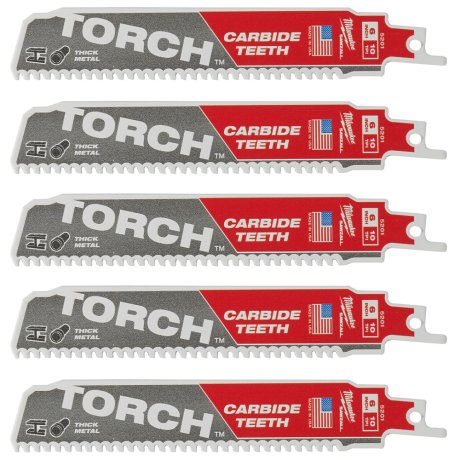 5-lames-de-scie-sabre-The-Torch-carbure-pour-metal-150-mm-x-10-TPI-MILWAUKEE