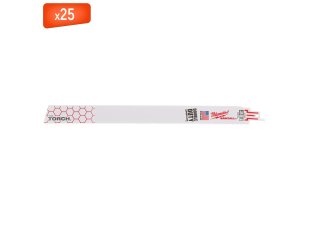 25 lames scie sabre de démolition The Torch™ Heavy Duty pour métal 300 mm x 18 TPI - MILWAUKEE