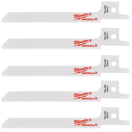 5 lames scie sabre Thin Kerf pour métal 90 mm x 14 TPI - MILWAUKEE