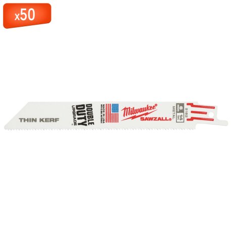 50 lames scie sabre Thin Kerf pour métal 150 mm x 14 TPI - MILWAUKEE