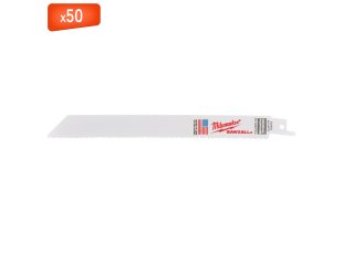 50 lames scie sabre universelle bois, métal & plastique 200 mm x 10/14 TPI - MILWAUKEE