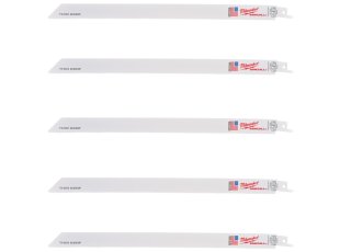 5 lames scie sabre universelle bois, métal & plastique 300 mm x 10/14 TPI - MILWAUKEE