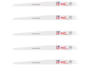5 lames scie sabre pour bois et plastiques 230 mm x 6 TPI - MILWAUKEE