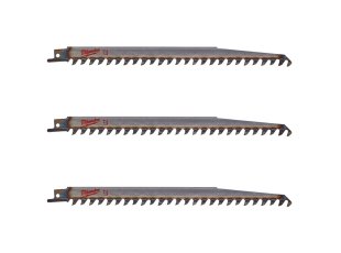 3 lames scie sabre pour bois et plastiques 240 mm x 3 TPI - MILWAUKEE
