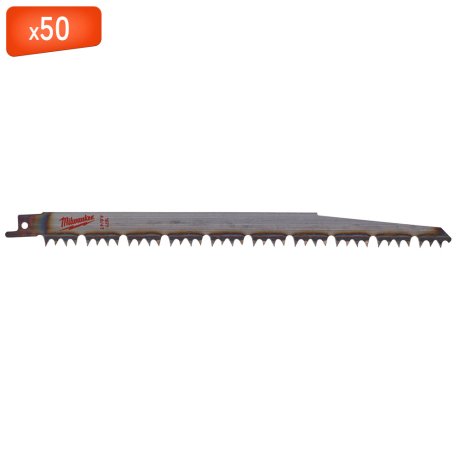 50 lames scie sabre pour bois et plastiques 240 mm x 4/5 TPI - MILWAUKEE