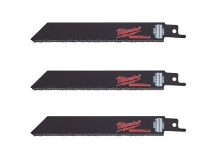 3 lames scie sabre pour matériaux abrasifs, fonte et fibre de verre 150 mm - MILWAUKEE