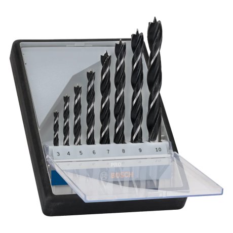 Coffret de forets hélicoïdaux bois, 8 pièces Ø3 à 10 mm - BOSCH
