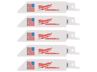 5 lames scie sabre Hackzall™ bi-métal 100 mm x 25 TPI - MILWAUKEE