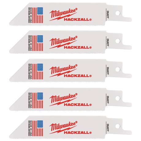 5 lames scie sabre Hackzall™ bi-métal 100 mm x 25 TPI - MILWAUKEE