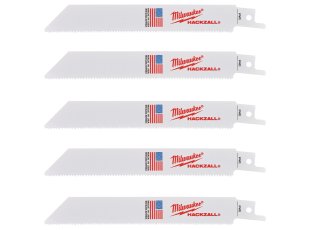 5 lames scie sabre Hackzall™ bi-métal 150 mm x 14 TPI - MILWAUKEE