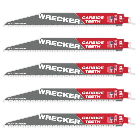 5 lames de démolition Heavy Duty Wrecker™ carbure multi-matériaux 230 mm x 6 TPI - MILWAUKEE