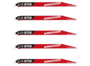 5 lames scie sabre Wrecker Nitrus™ multi-matériaux 300 x 6 TPI - MILWAUKEE
