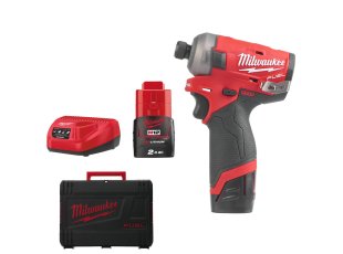 Visseuse à choc hydraulique 1/4" M12 Fuel™ Surge™ avec 2 batteries 2 Ah + chargeur - MILWAUKEE