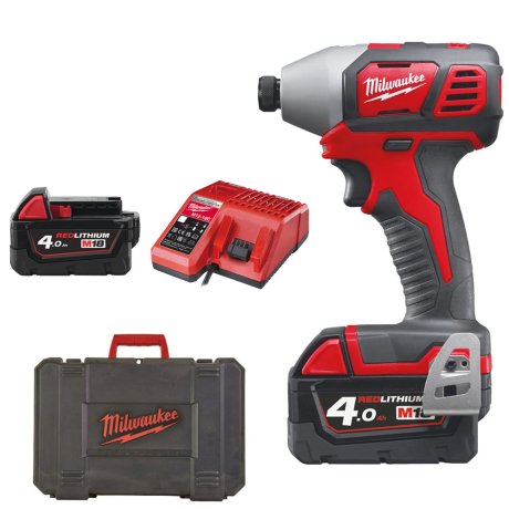 Visseuse à chocs compacte 1/4" Hex M18™ 180 Nm avec 2 batteries 4 Ah + chargeur - MILWAUKEE