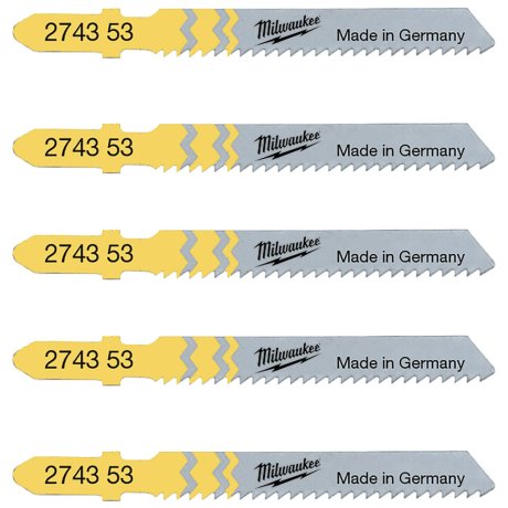 Lames scie sauteuse bois, coupe universelle, 50 x 2 mm T 119 B, 5 pcs - MILWAUKEE