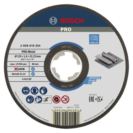 Disque à tronçonner X-Lock pour métal Ø125 mm, épaisseur au choix - BOSCH
