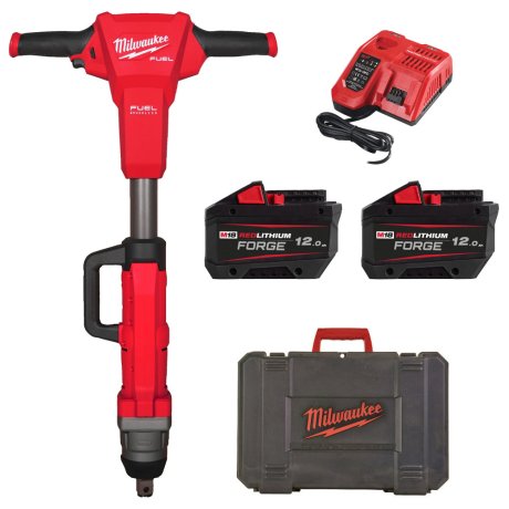 Boulonneuse pour rail 1" M18 Fuel™ O'Ring avec 2 batteries 12 Ah + chargeur + coffret - MILWAUKEE