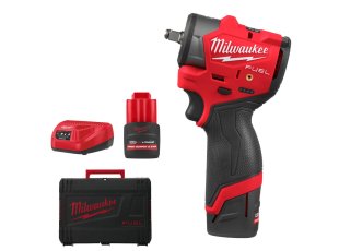 Boulonneuse compacte 3/8" M12 Fuel™ O'Ring avec 2 batteries 2,5 Ah + chargeur + HD Box - MILWAUKEE