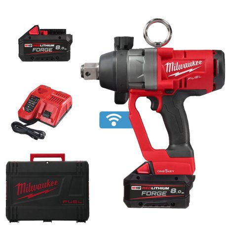 Boulonneuse 1" One-Key™ M18 Fuel™ O'Ring avec 2 batteries 8 Ah + chargeur + HD Box - MILWAUKEE