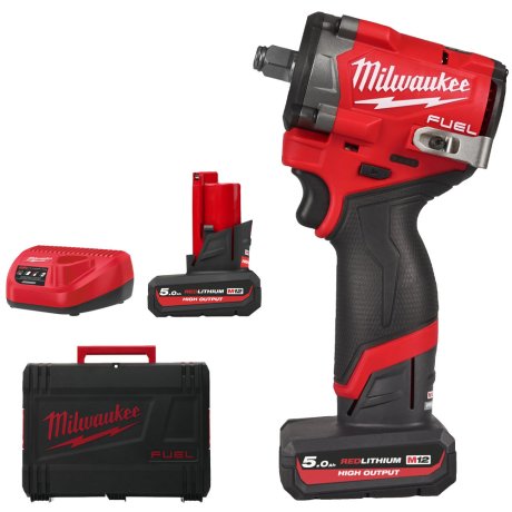 Boulonneuse compacte 1/2" M12 Fuel™ O'Ring avec 2 batteries 5 Ah + chargeur + HD Box - MILWAUKEE