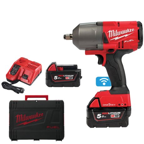 Boulonneuse 1/2" One-Key™ M18 Fuel™ O'Ring avec 2 batteries 5 Ah + chargeur + HD Box - MILWAUKEE