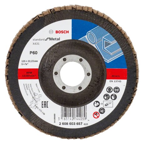 Disque à lamelles Ø125 X431 métal mm grain 60 - BOSCH