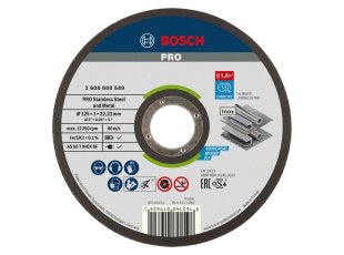 Disque à tronçonner métal et inox Ø125 x 1 x 22,23 mm plat - BOSCH