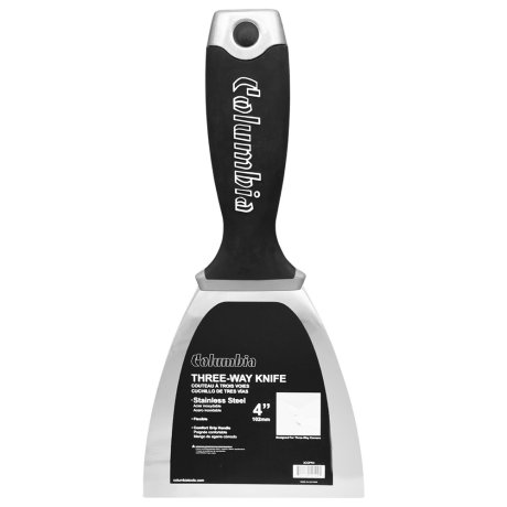 Couteau à enduire inox 3 voies, manche soft grip, 10 cm - COLUMBIA