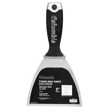 Couteau à enduire inox 3 way, manche confort grip, 12,5 cm - COLUMBIA