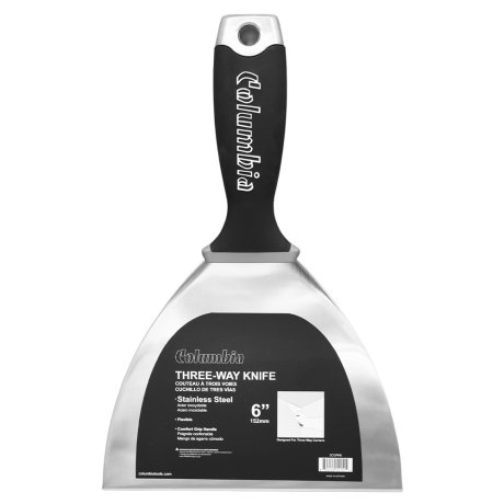 Couteau à enduire inox 3 voies, manche confort grip, 15 cm - COLUMBIA