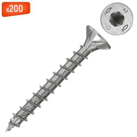 Vis à bois inox A2 Power-Fast tête fraisée FPF II CTF, taille au choix - FISCHER