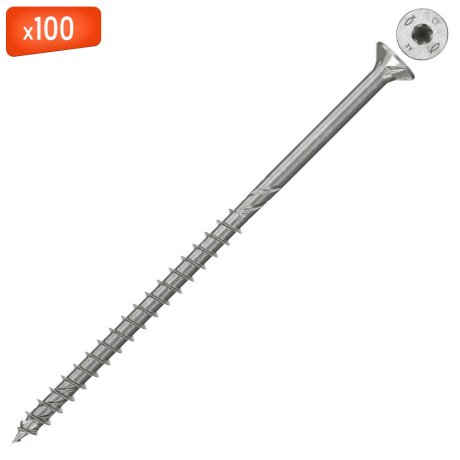 Vis à bois aggloméré inox tête fraisée TX PowerFast FPF II CTP A2, Ø6 x 120 mm, 100/bte - FISCHER