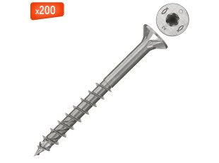 Vis à bois aggloméré inox tête fraisée TX PowerFast FPF II CTP A2, Ø5 x 40 mm, 200/bte - FISCHER