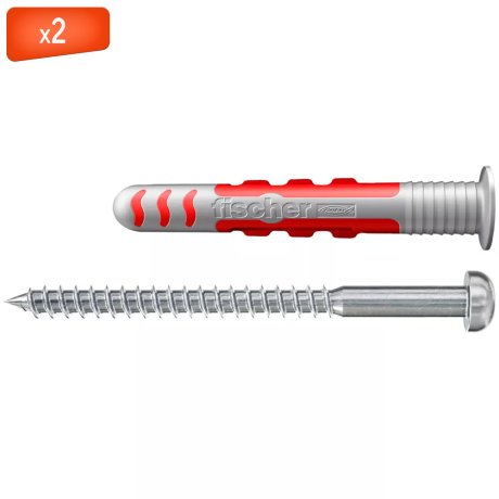Cheville bi-matière étanche DuoSeal pour zones humides, Ø8 x 48 mm, boîte de 2 - FISCHER