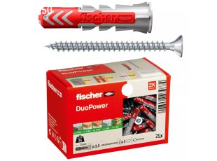 Cheville Duopower avec vis à tête hexagonale Ø8x65 mm S - 25/bte - FISCHER