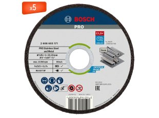 10 disques à tronçonner métal et inox Ø125 x 1 x 22,23 mm - BOSCH