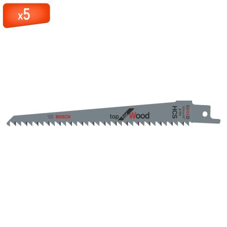 Pack 5 lames de scie sabre S 644 D pour bois 150 mm - BOSCH