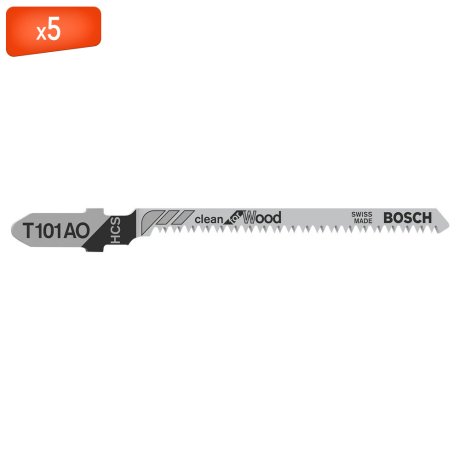 Pack 5 lames de scie sauteuse T 101 AO pour bois - BOSCH
