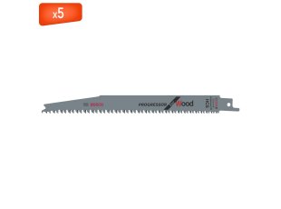 Lames de scie sabre S 2345 X Progressor pour bois 200 mm, x5 - BOSCH